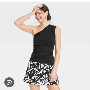 a new day Black One-Shoulder Top